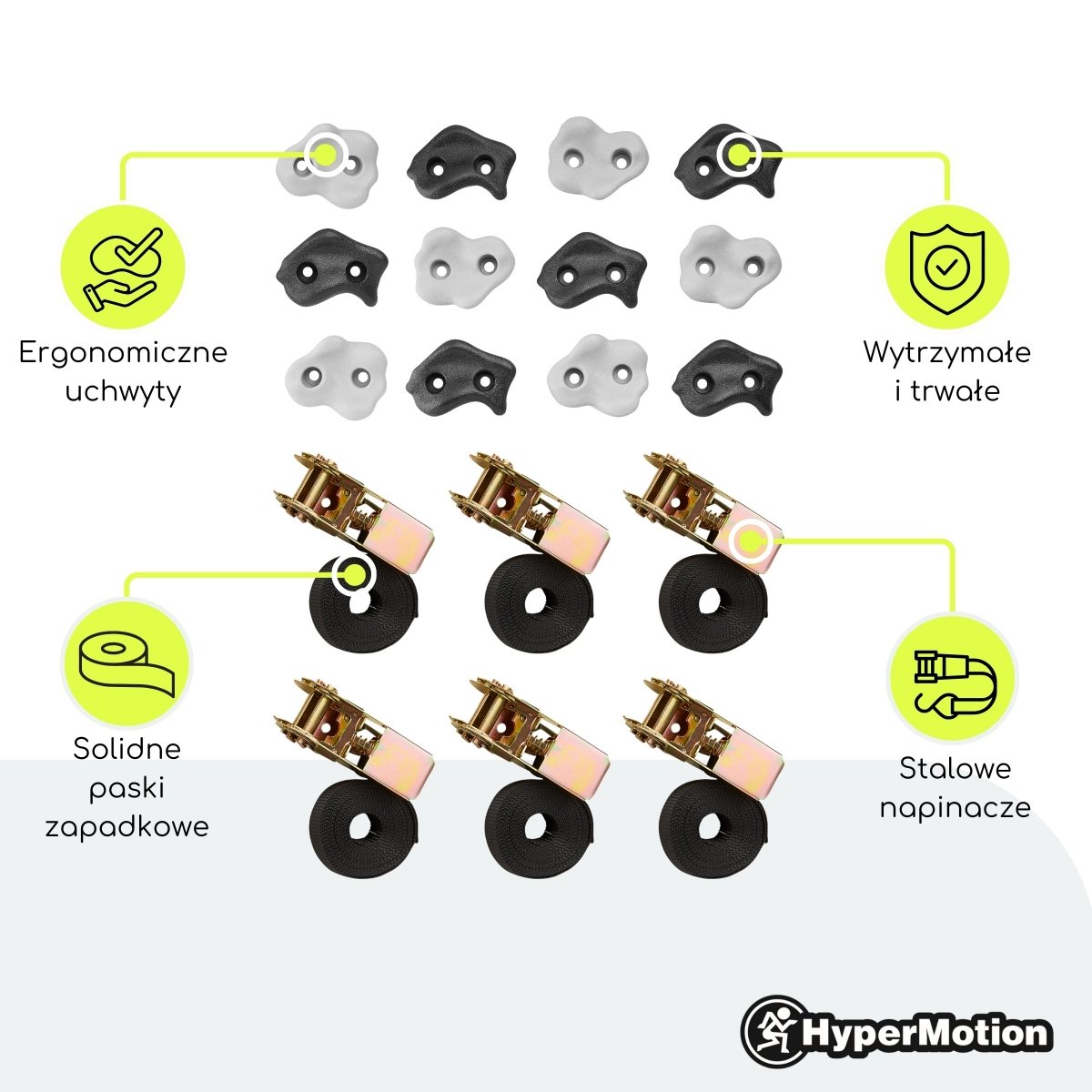 Zestaw do wspinaczki po drzewach HyperMotion - 18 elementów