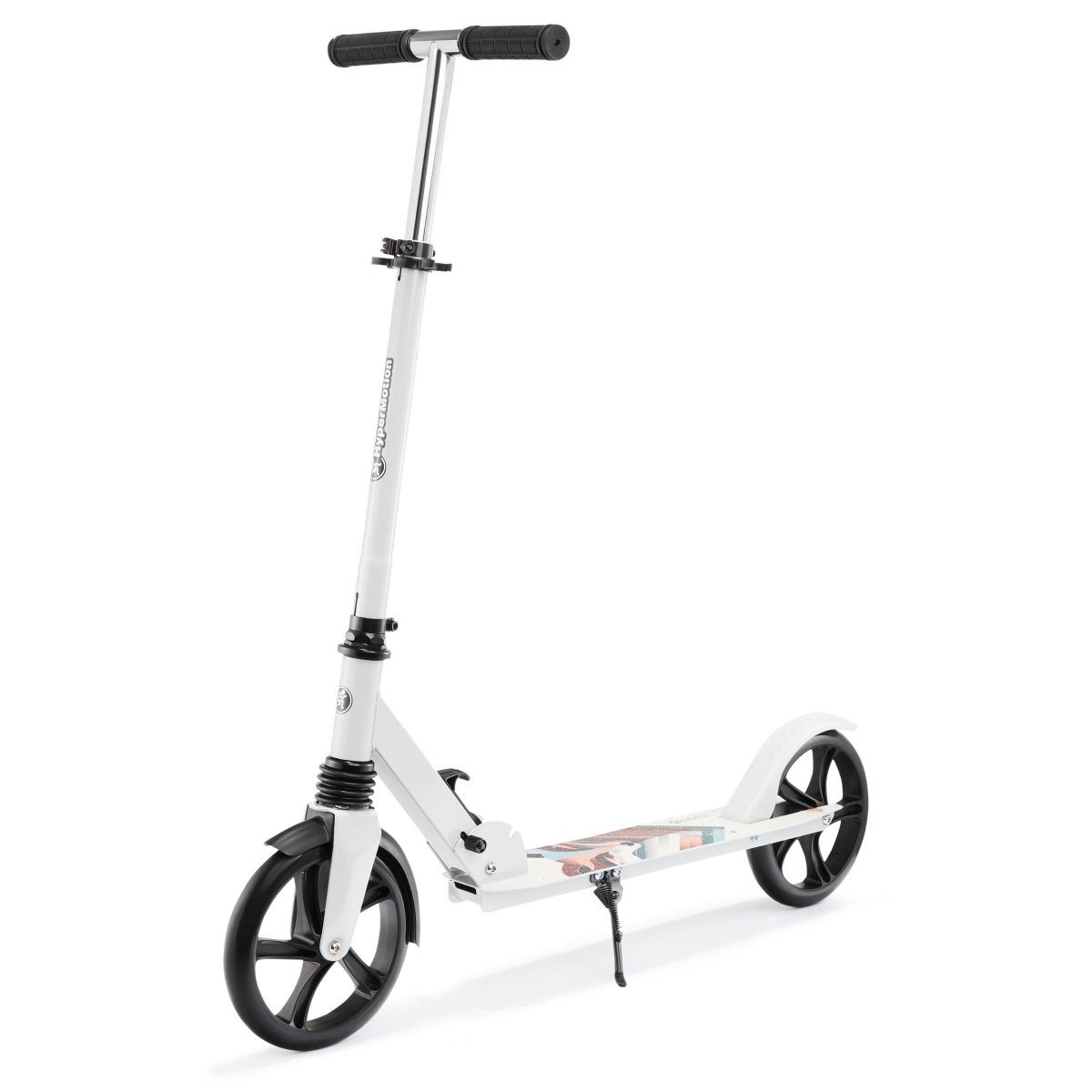 Hulajnoga dwukołowa dla młodzieży dorosłych - z amortyzatorem - Hypermotion CITY SWIFT Zimowy Lis - 100kg