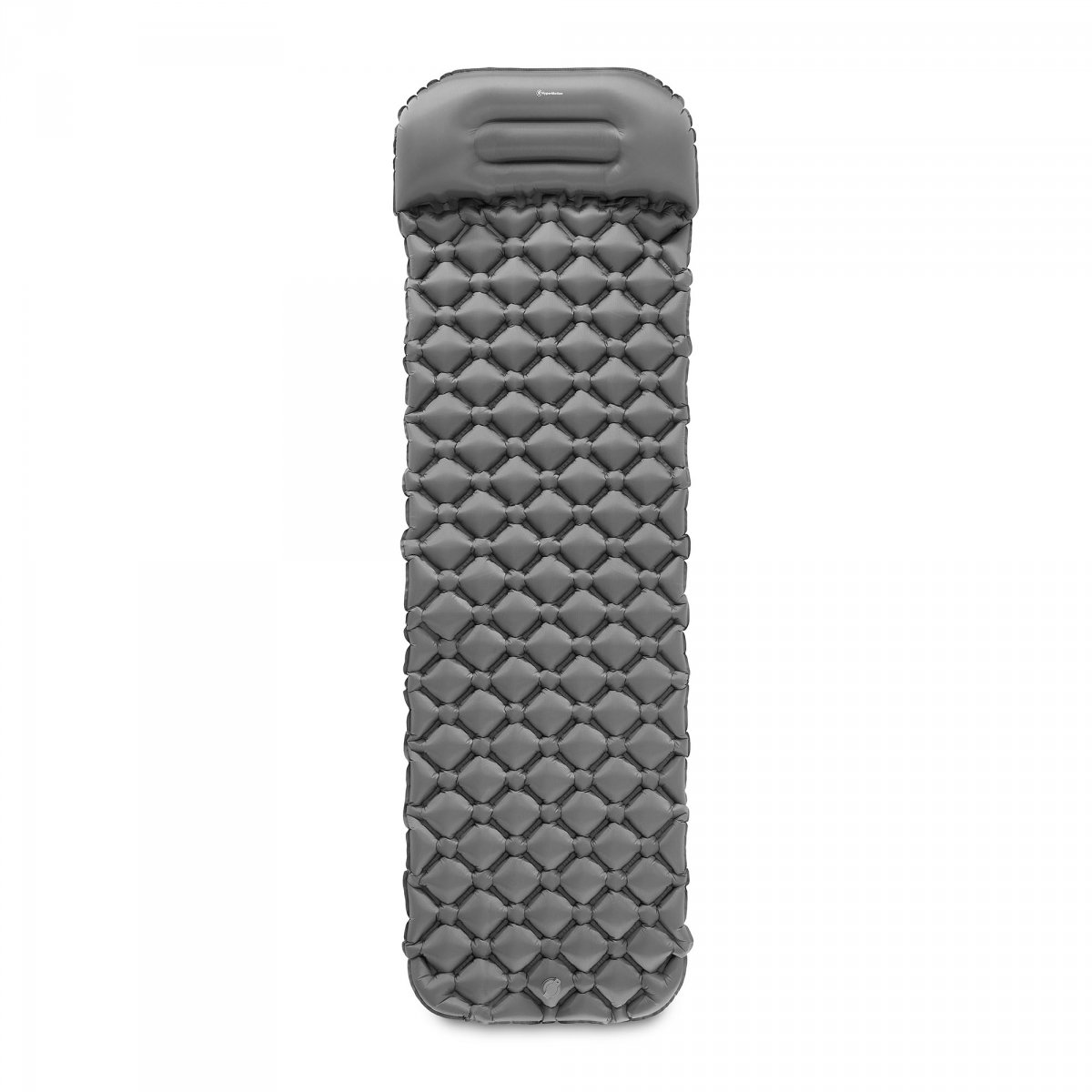 Ultralekki materac dmuchany jednoosobowy do spania na kemping i trekking HyperMotion Campmat – 190x56 cm – szary