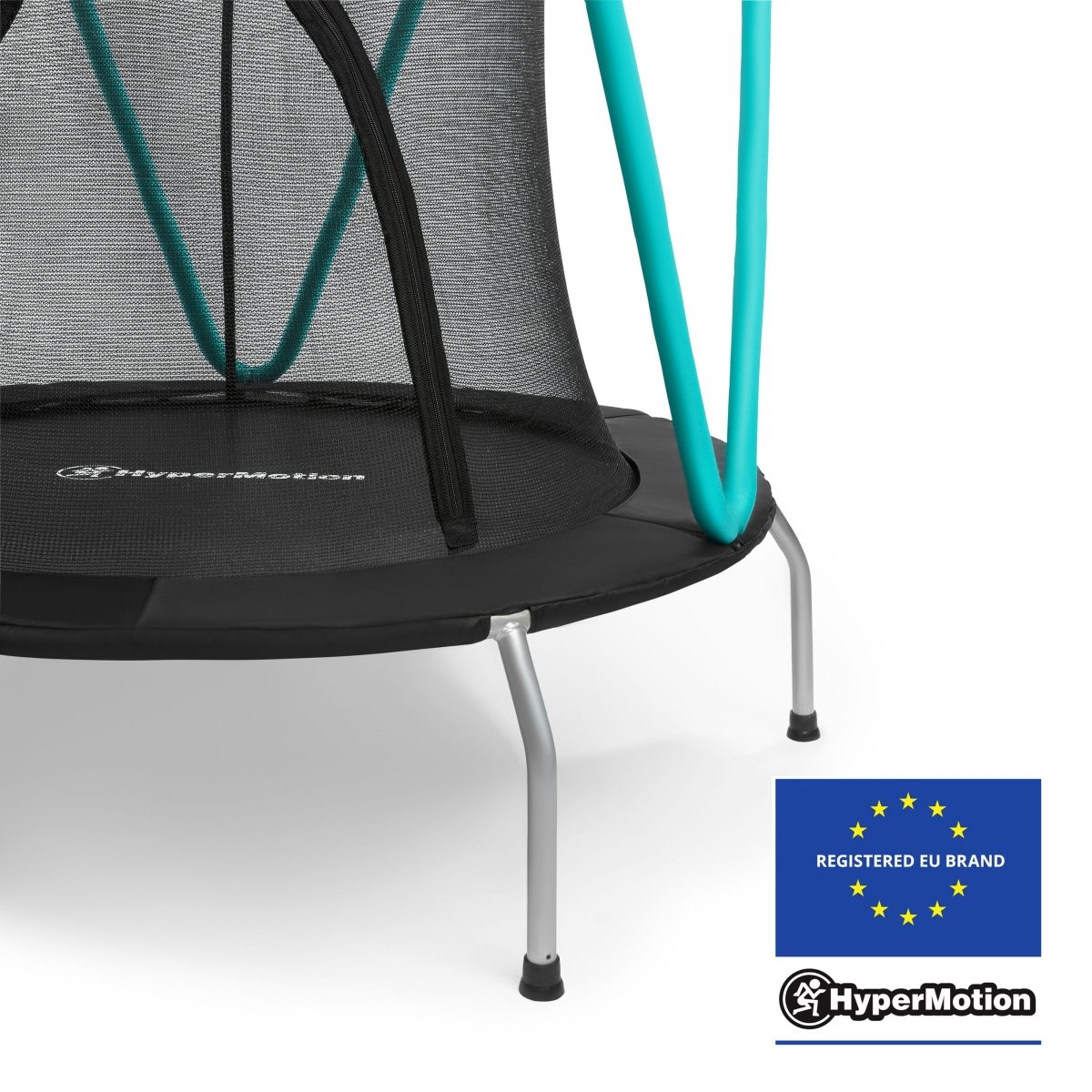 Trampolina miętowa 137cm z siatką ochronną - dla dzieci 3-8 lat - do domu i ogrodu