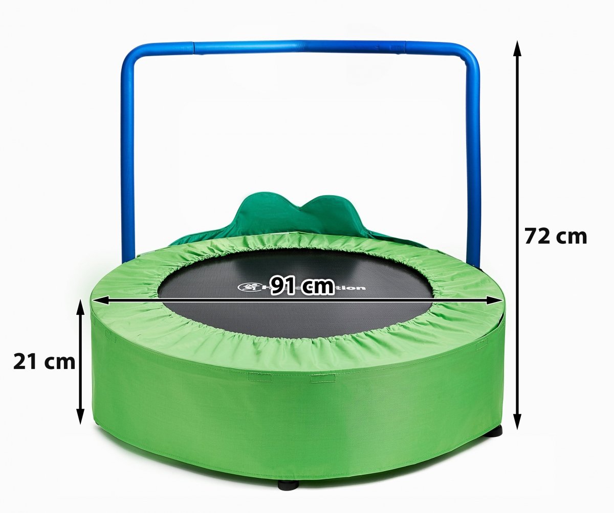 Żabka - trampolina mini dla dzieci - z rączką - 50kg max - 91cm -  do domu i ogrodu