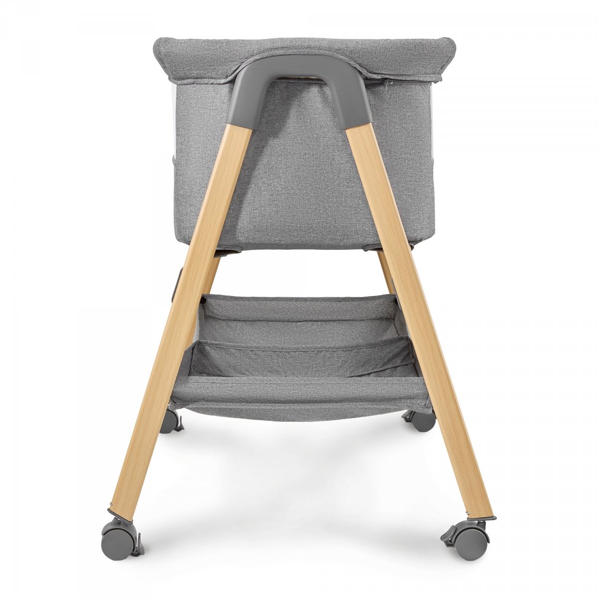 Łóżeczko niemowlęce, wolnostojące, turystyczne, kołyska z materacem – szare