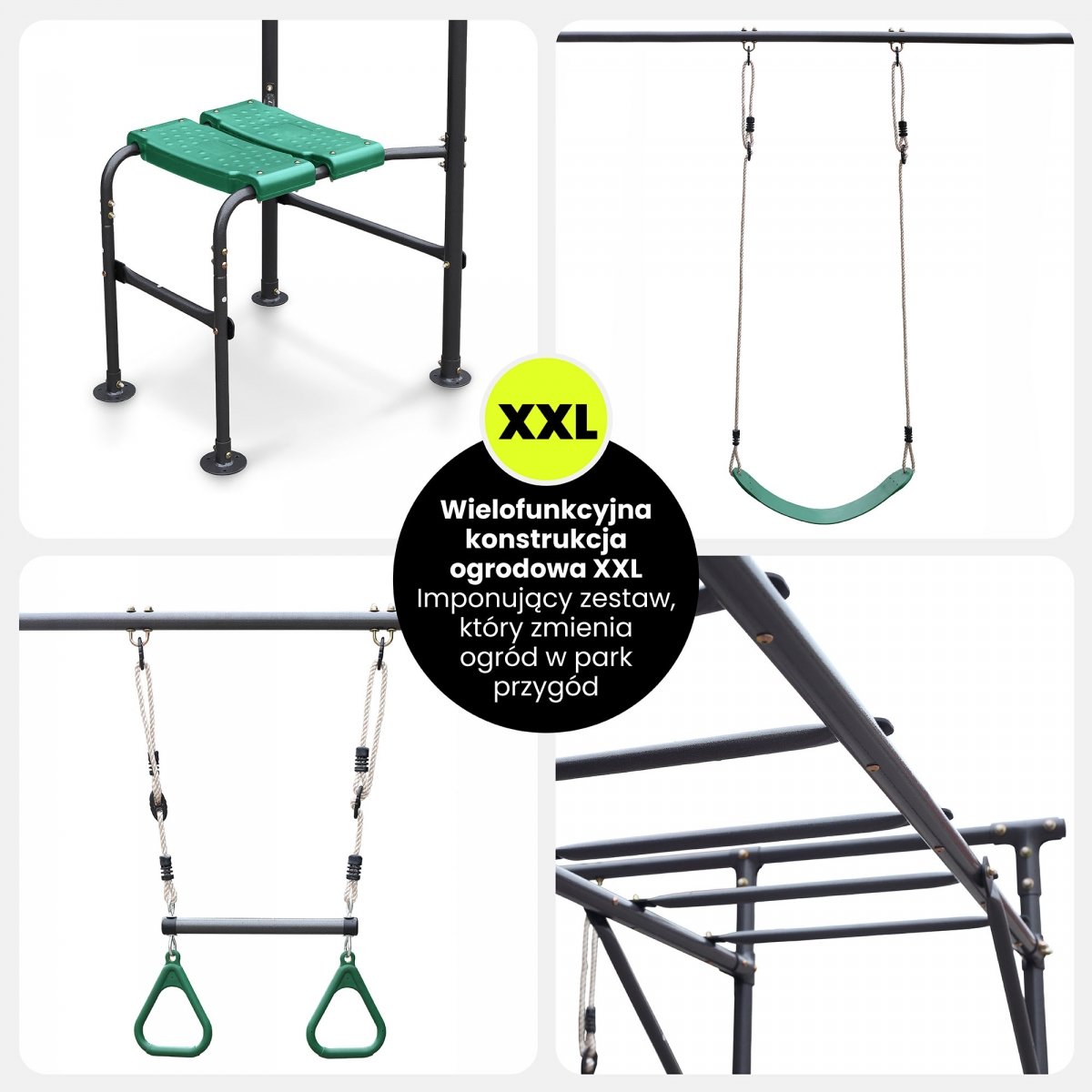 Wielofunkcyjny Plac Zabaw XXL z Małpim Gajem i Akcesoriami – Siłownia Ogrodowa HyperMotion