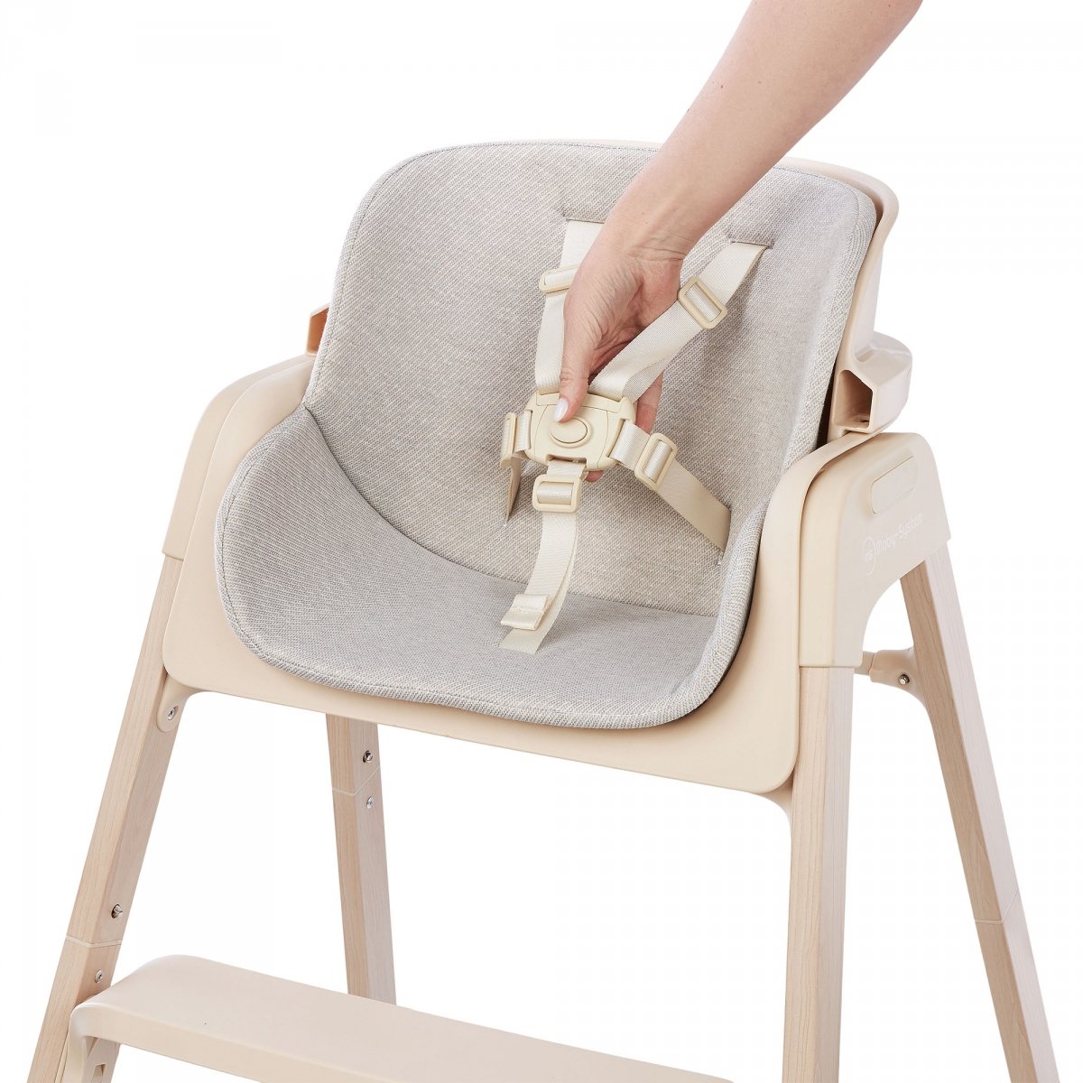 Składane krzesełko do karmienia Lumo 3w1, dwupoziomowe dla dziecka - Moby-System beżowe
