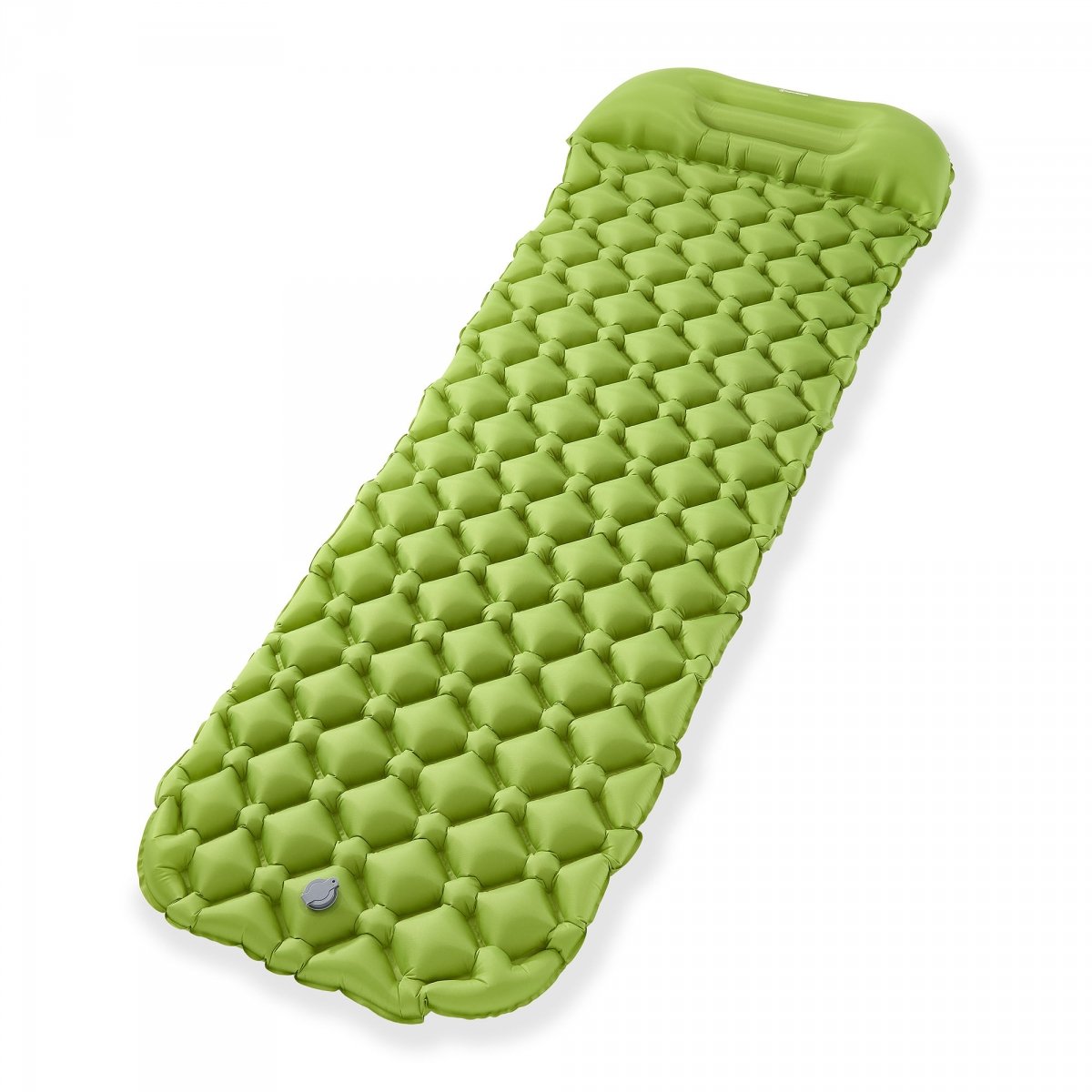 Ultralekki materac dmuchany jednoosobowy do spania na kemping i trekking HyperMotion Campmat – 190x56 cm – zielony