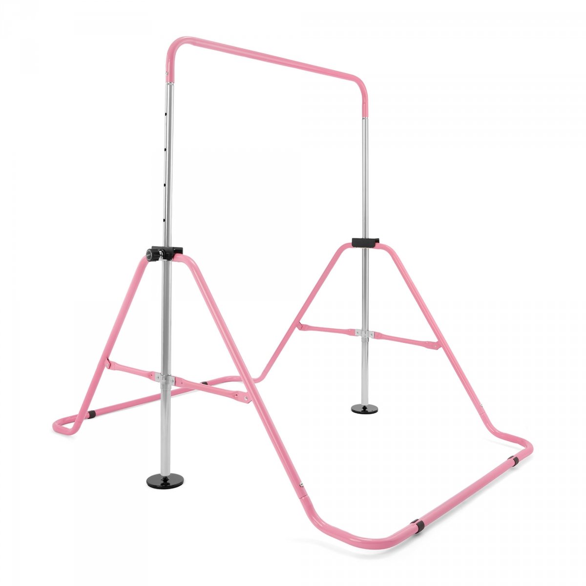 Regulowany drążek gimnastyczny dla dzieci - składany HyperMotion różowy