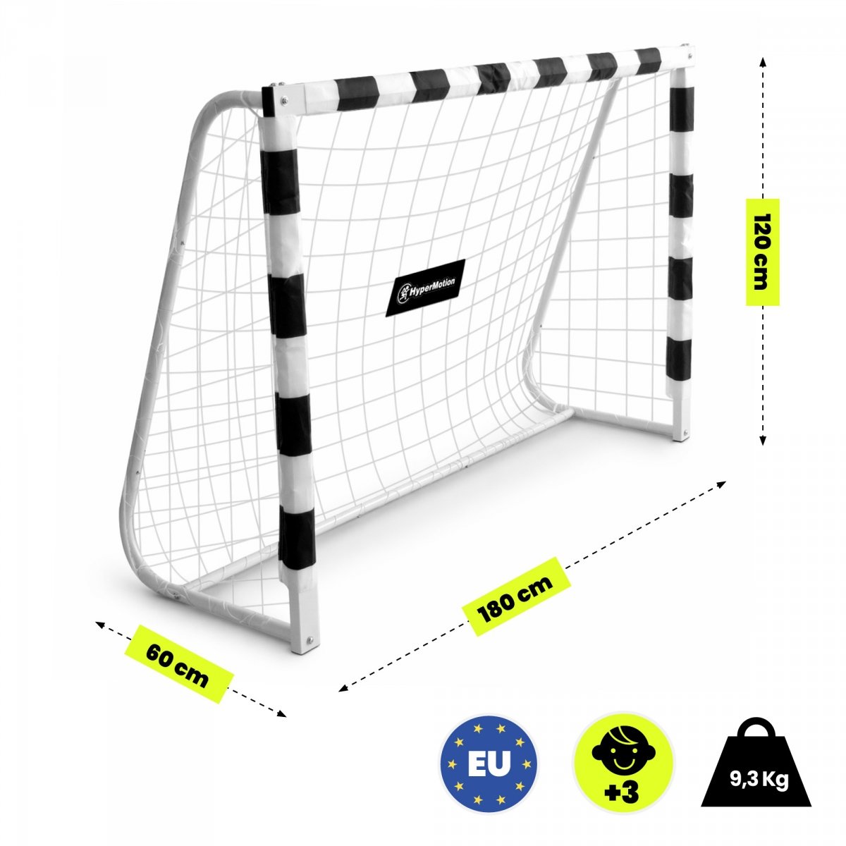 Bramka do piłki nożnej HyperMotion PRO 180 × 120 cm – biała