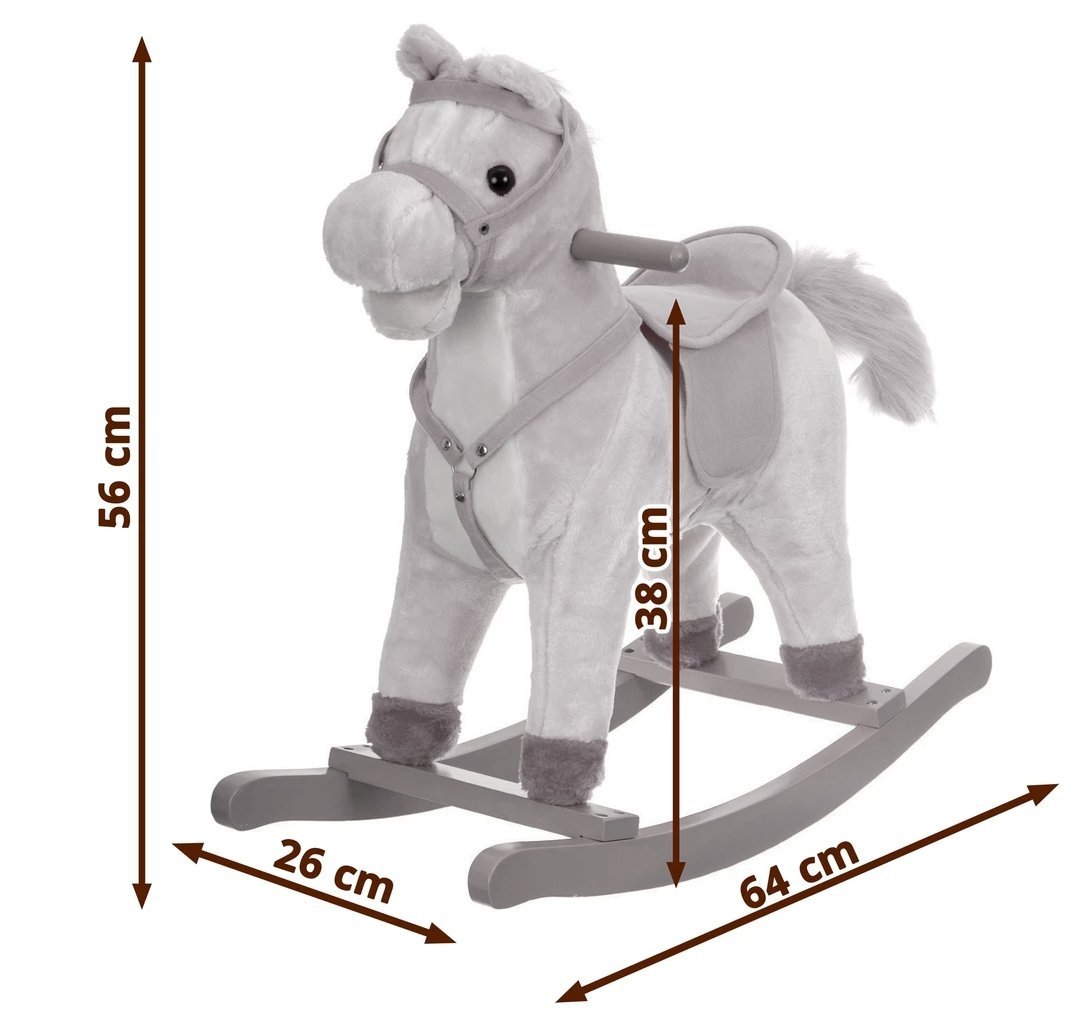 Koń na biegunach - średni 56 cm - brązowy