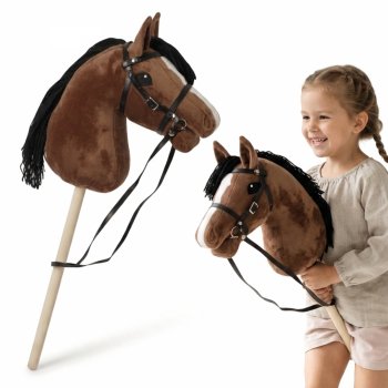 Hobby Horse – koń na kiju dla dzieci 68 cm, brązowy