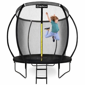 Trampolina ogrodowa dla dzieci HyperMotion - 244 cm 8FT - z drabinką i siatką wewnętrzną - do domu i ogrodu