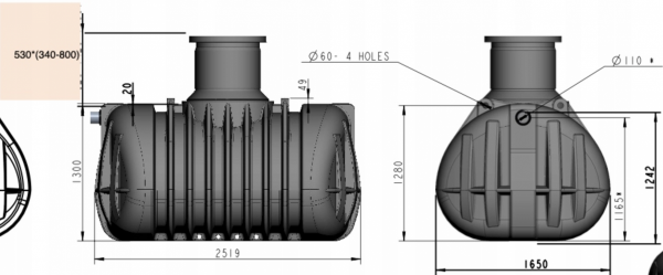 Zbiornik 3000L WWTH3000-1 JFC | Podziemny Zbiornik na Wodę, Deszczówkę, Ścieki | Gratisy