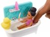 Lalka BARBIE Opiekunka z dzieckiem kąpiel w wodzie SKIPPER Mattel FXH06 FHY97