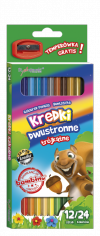 Kredki Dwustronne Trójkątne Bambino 12/24 kolory Szkolne ołówkowe
