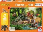 Schleich Puzzle 100el Wild Life+ 2 Figurki Schmidt 56238