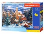 Puzzle 300 Na sankach Zimowy widok na miasteczko Castorland