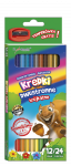 Kredki Dwustronne Trójkątne Bambino 12/24 kolory Szkolne ołówkowe