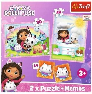Puzzle Gabi 2w1 + Memos Koci domek Gabby MemoTrefl