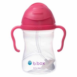B.BOX Nowy innowacyjny Bidon ze słomką 240ml Malinowy BB00502