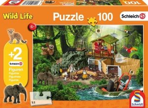 Schleich Puzzle 100el Wild Life+ 2 Figurki Schmidt 56238