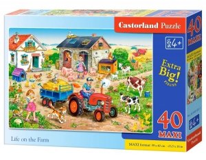 Puzzle 40 MAXI Extra Big Życie na farmie Castorland Wieś