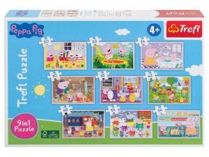 Puzzle 9w1 Świnka Peppa Pig 9 Układanek 327 el Trefl
