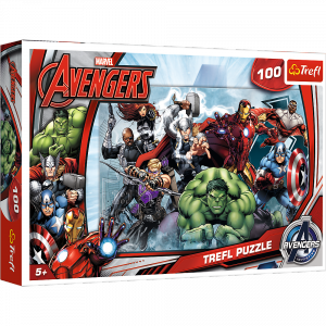 Puzzle 100 Avengers Marvel do ataku 41x27 Trefl 16272