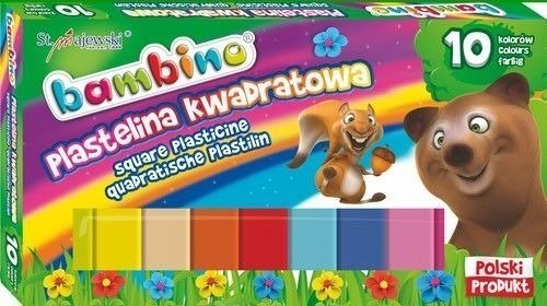 Plastelina kwadratowa Bambino 10 kolorów Szkolna 