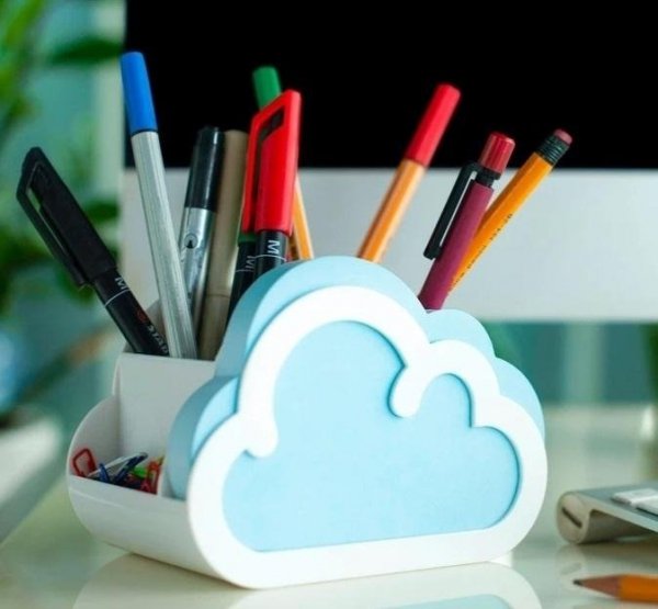 Organizer na biurko z notesem Chmurka Cloud Przybornik