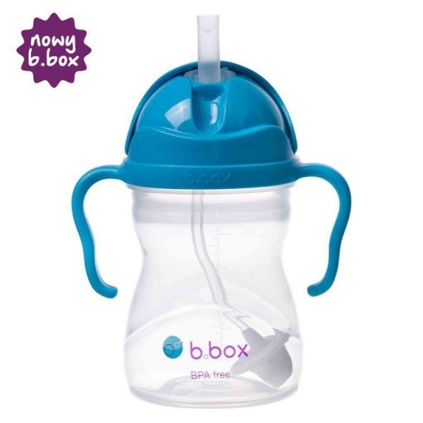B.BOX Nowy innowacyjny Bidon ze słomką 240ml Kobaltowy BB00508
