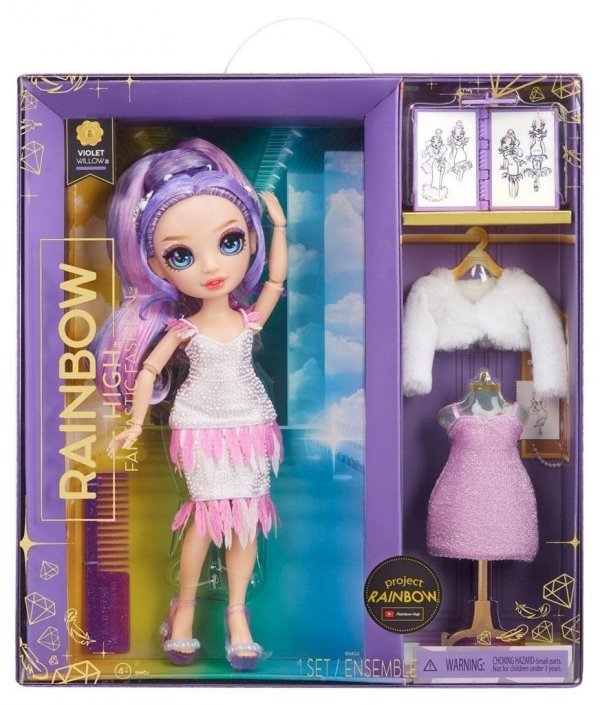 Lalka Rainbow High Violet Willow Fantastic Fashion MGA 587385 pudełko