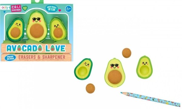 Awokado Gumki do ścierania + Temperówka Avocado