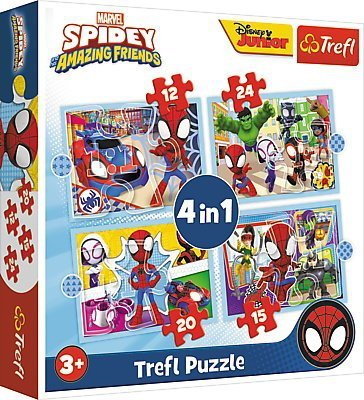 Puzzle 4w1 Spidey Ekipa spideya Marvel Trefl 34611