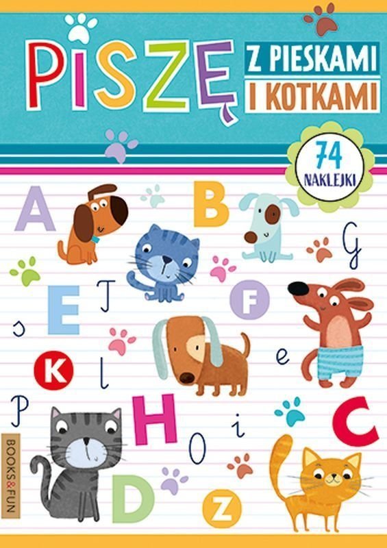 Piszę z pieskami i kotkami 74 Naklejki Nauka literek