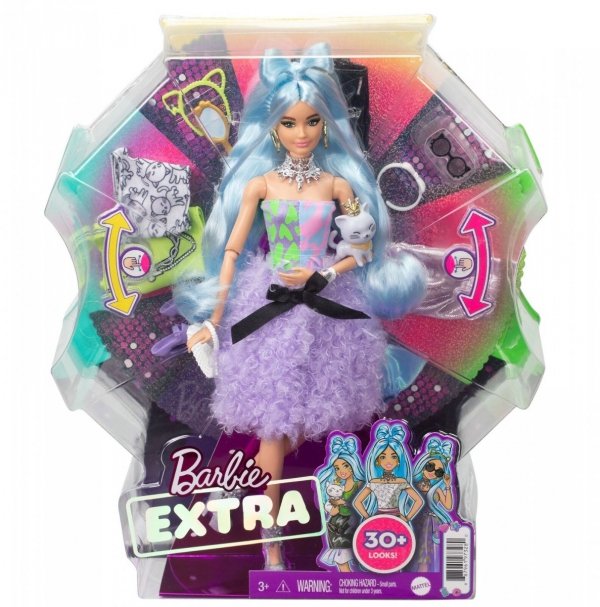  Barbie Extra Delux Lalka Ubrania + kotek Mattel GYJ69
