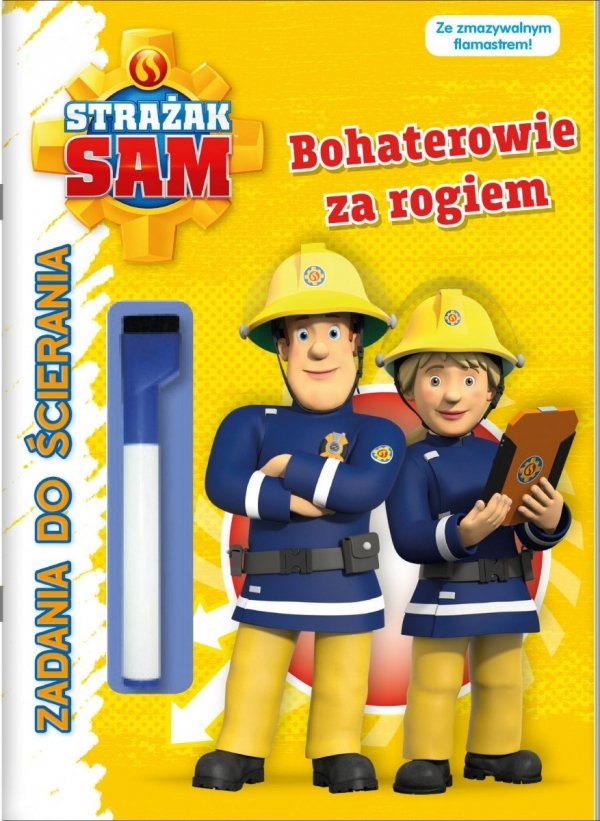 Strażak Sam Bohaterowie Zadania do ścierania + Pisak zmazywalny