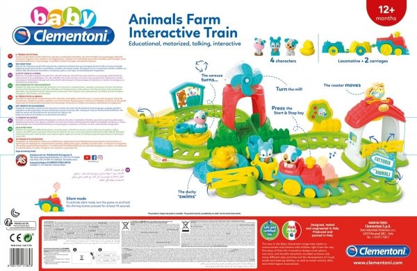 Pociąg farmera interaktywny Farma Tor Zwierzęta Clementoni
