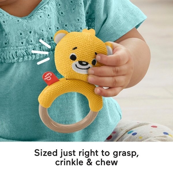 Fisher Price Gryzaczek Miś dzianinowy z dźwiękiem Szeleści GRR05