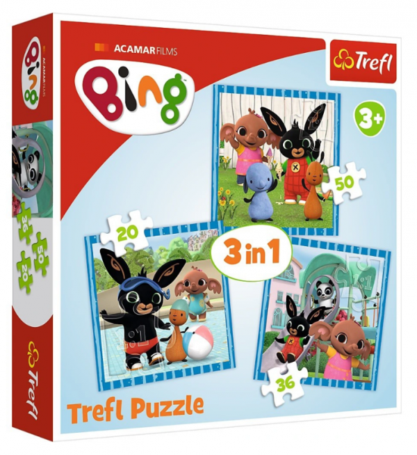 Puzzle Bing 3w1 Zabawy z przyjaciółmi Trefl 34851 3+