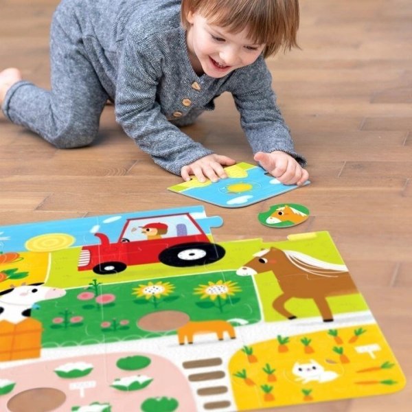 Duże Puzzle Dla 3 Latka Wieś CzuCzu Duże PUZZLE z Dziurką 34 el Farma 2+