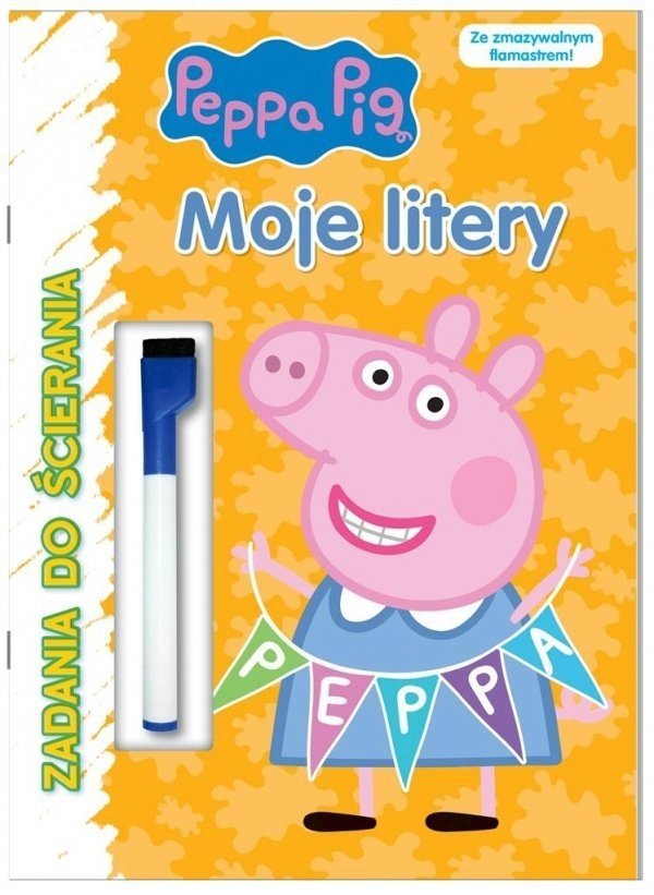  Świnka Peppa Zadania do ścierania Moje Litery + Flamaster