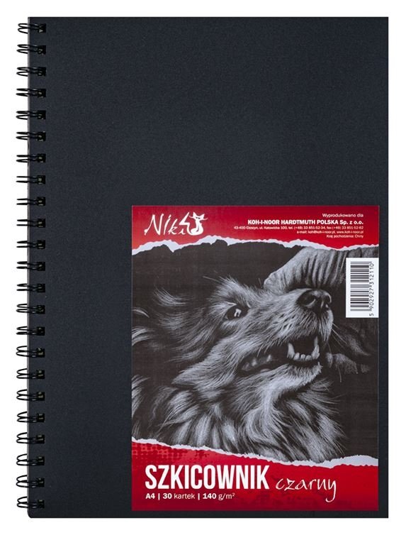 Szkicownik czarny A4 30 kartek