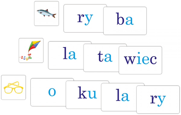 Sylaby Układanka edukacyjna Nauka czytania Adamigo