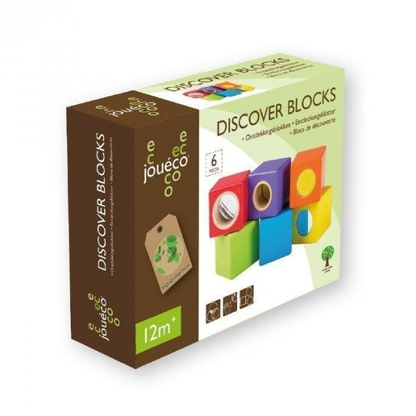 Drewniane Klocki sensoryczne Discover 6el