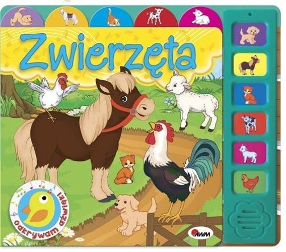Książeczka dźwiękowa Zwierzęta Dźwięki 6 zwierząt