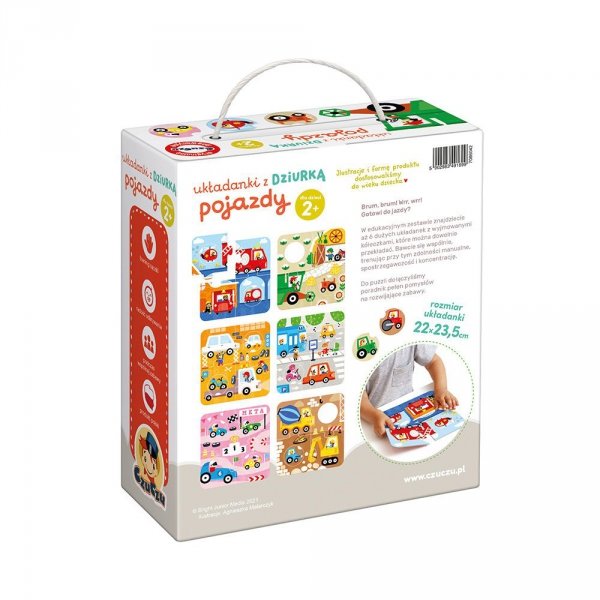 CZUCZU Układanki z dziurką Pojazdy Puzzle 2+