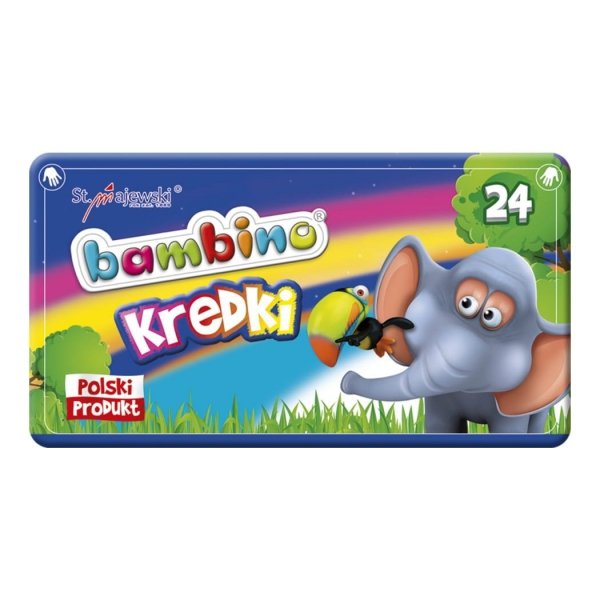 Kredki świecowe Bambino 24 kolory w metalowym pudełku