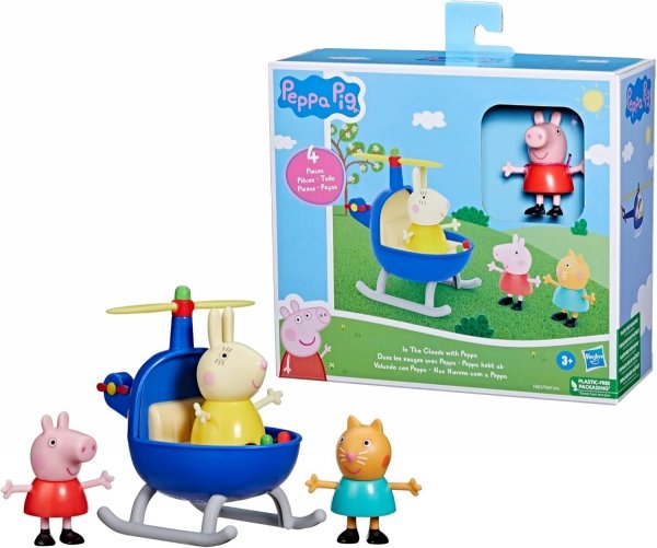 Świnka Peppa Halikopter z 3 figurkami W chmurach z Peppą
