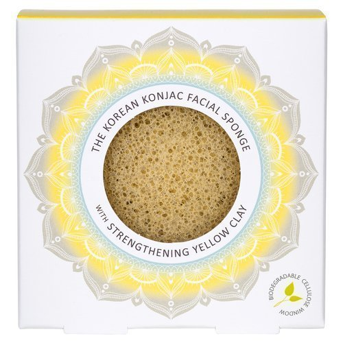 Gąbka Konjac z żółtą glinką z nowej kolekcji Mandala - w nowym kształcie i nowym, przepięknym opakowaniu bez plastiku! Odpowiednia dla każdej cery, zwłaszcza osłabionej, zmęczonej, zniszczonej i uszkodzonej, np przez nadmierną ekspozycję słoneczną.