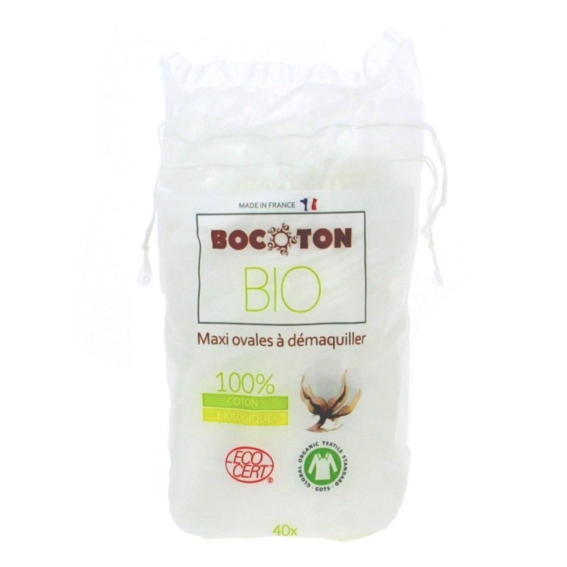 Bocoton Ekologiczne płatki kosmetyczne - owalne maxi﻿ - 40szt
