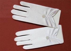 Rękawiczki komunijne lycramatowa Kwiatuszek